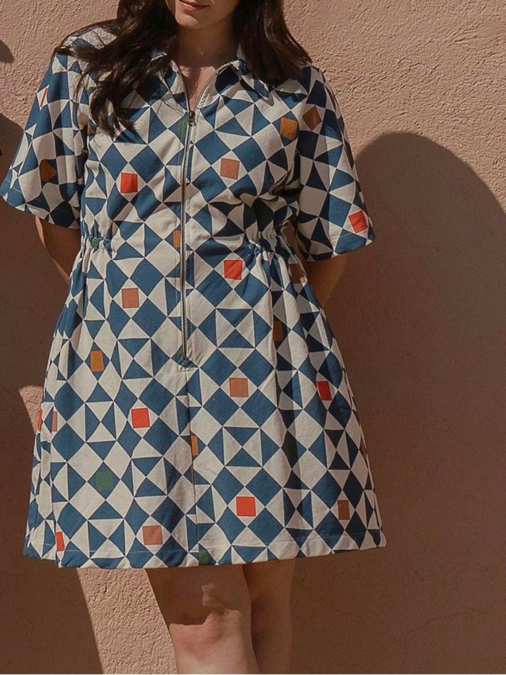 NWT Noble Utility Dress in Dorothy’s Quilt Print - Picture 1 of 6